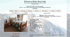Desktop Screenshot of hainesbearlodge.com