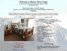 Tablet Screenshot of hainesbearlodge.com
